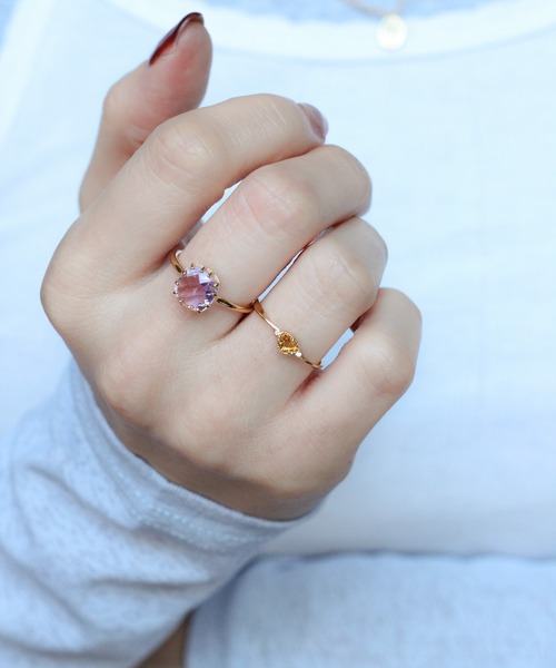 NOIR DE POUPEE（ノワールドプーペ）の「【WEB限定】K18vermeil 12本爪天然石リング（リング・レディース・パープル/ライトグリーン・#15/#13/#11）」の17枚目の写真