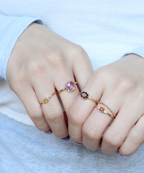 NOIR DE POUPEE（ノワールドプーペ）の「【WEB限定】K18vermeil 12本爪天然石リング（リング・レディース・パープル/ライトグリーン・#15/#13/#11）」の16枚目の写真