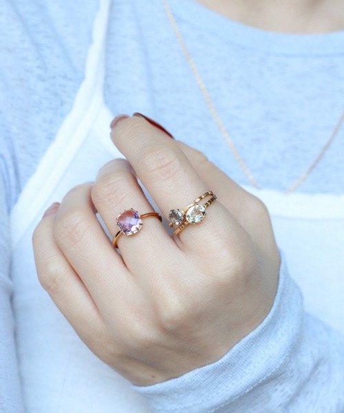 NOIR DE POUPEE（ノワールドプーペ）の「【WEB限定】K18vermeil 12本爪天然石リング（リング・レディース・パープル/ライトグリーン・#15/#13/#11）」の18枚目の写真