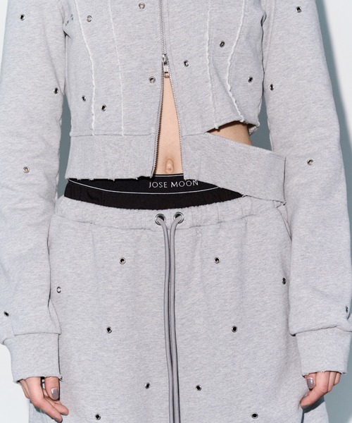 JOSE MOON（ジョゼムーン）の「SWEAT HALF PANTS/スウェットハーフパンツ（スウェットパンツ・レディース・グレー/チャコールグレー・FREE）」の11枚目の写真