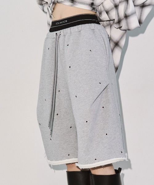 JOSE MOON（ジョゼムーン）の「SWEAT HALF PANTS/スウェットハーフパンツ（スウェットパンツ・レディース・グレー/チャコールグレー・FREE）」の5枚目の写真