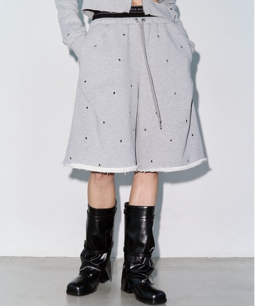 JOSE MOON（ジョゼムーン）の「SWEAT HALF PANTS/スウェットハーフパンツ（スウェットパンツ・レディース・グレー/チャコールグレー・FREE）」の6枚目の写真