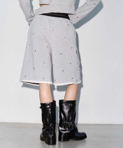 JOSE MOON（ジョゼムーン）の「SWEAT HALF PANTS/スウェットハーフパンツ（スウェットパンツ・レディース・グレー/チャコールグレー・FREE）」の7枚目の写真