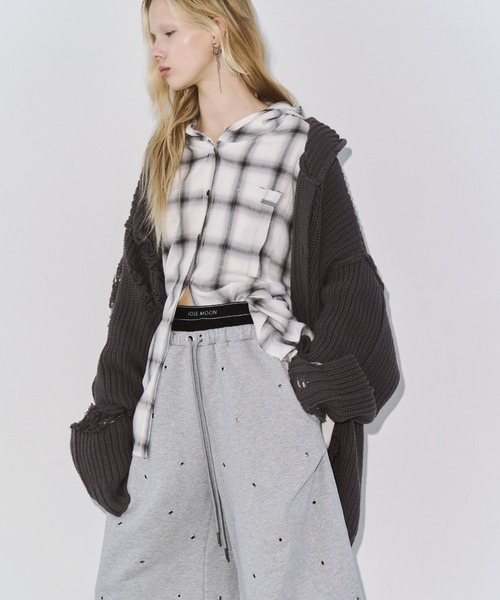 JOSE MOON（ジョゼムーン）の「SWEAT HALF PANTS/スウェットハーフパンツ（スウェットパンツ・レディース・グレー/チャコールグレー・FREE）」の12枚目の写真