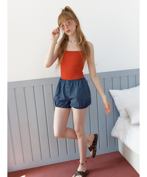 TILDA MA TILDA(チルダマチルダ)の「パンプキンバンディングショーツ_ネイビーチェック(その他パンツ・レディース・その他・FREE)」の1枚目の写真