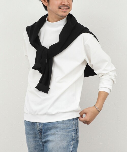 NOLLEY’S（ノーリーズ）の「モックネック長袖Tシャツ/ロンT/オーバーサイズ/26SS（Tシャツ/カットソー・メンズ・ホワイト/チャコールグレー/ベージュ・S/L/M）」の11枚目の写真