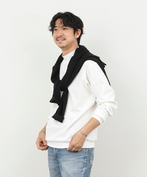 NOLLEY’S（ノーリーズ）の「モックネック長袖Tシャツ/ロンT/オーバーサイズ/26SS（Tシャツ/カットソー・メンズ・ホワイト/チャコールグレー/ベージュ・S/L/M）」の13枚目の写真