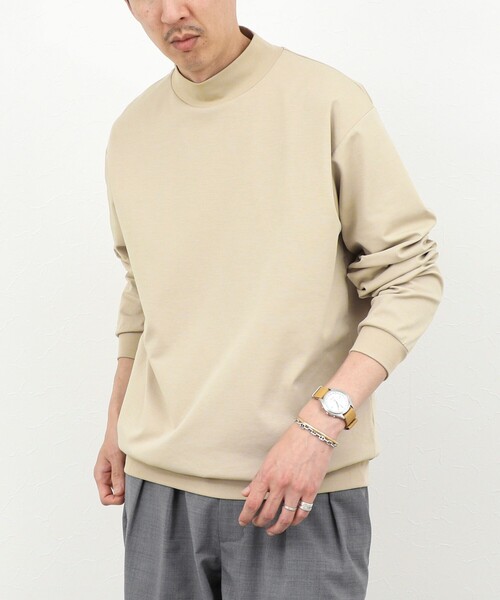 NOLLEY’S（ノーリーズ）の「モックネック長袖Tシャツ/ロンT/オーバーサイズ/26SS（Tシャツ/カットソー・メンズ・ホワイト/チャコールグレー/ベージュ・S/L/M）」の16枚目の写真