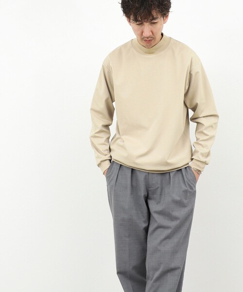 NOLLEY’S（ノーリーズ）の「モックネック長袖Tシャツ/ロンT/オーバーサイズ/26SS（Tシャツ/カットソー・メンズ・ホワイト/チャコールグレー/ベージュ・S/L/M）」の17枚目の写真