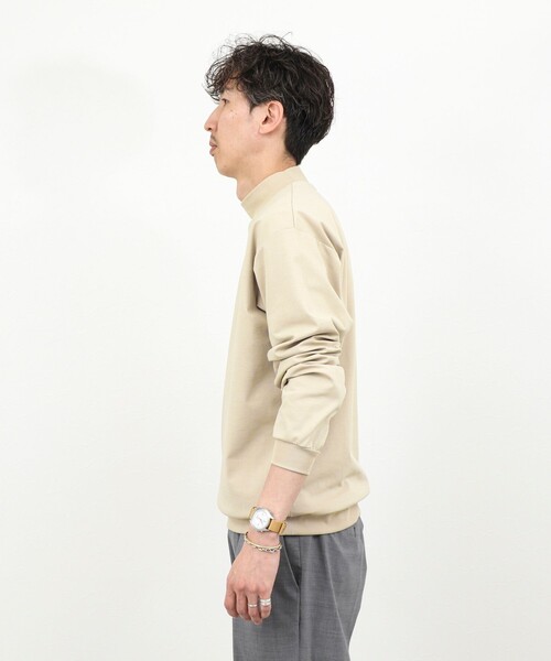 NOLLEY’S（ノーリーズ）の「モックネック長袖Tシャツ/ロンT/オーバーサイズ/26SS（Tシャツ/カットソー・メンズ・ホワイト/チャコールグレー/ベージュ・S/L/M）」の19枚目の写真