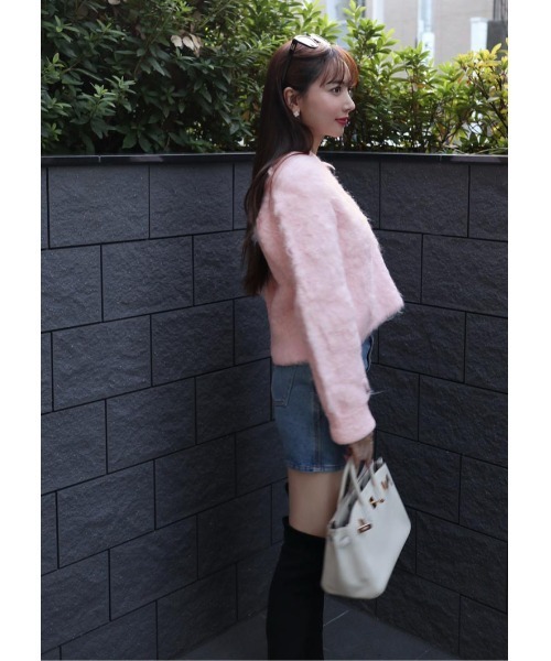 LUDICRUM(ルーディクルム)の「Cotton candy knit jacket(カーディガン/ボレロ・レディース・ベビーピンク/オフホワイト・FREE)」の5枚目の写真