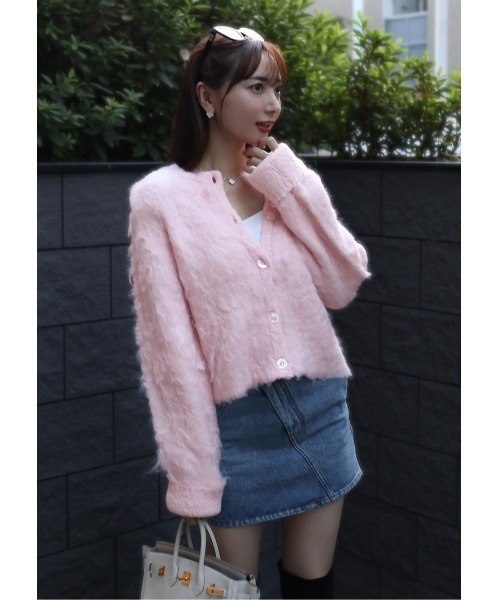 LUDICRUM(ルーディクルム)の「Cotton candy knit jacket(カーディガン/ボレロ・レディース・ベビーピンク/オフホワイト・FREE)」の6枚目の写真