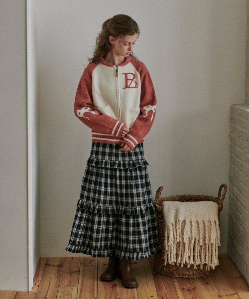 BELLOL(ベロエル)の「Big logo ribbon knit zip-Up PINK(ニット/セーター・レディース・その他・FREE)」の2枚目の写真