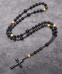 Revo. | ビーズ ロザリオネックレス ゴシック クロス Y2K(ネックレス)