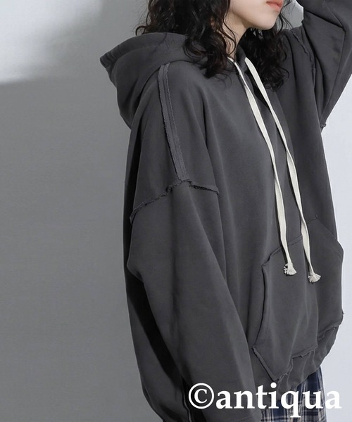 antiqua（アンティカ）の「裏毛 パーカー（パーカー・レディース・ブラック/チャコールグレー・ONESIZE）」の10枚目の写真