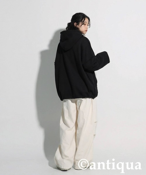 antiqua（アンティカ）の「裏毛 パーカー（パーカー・レディース・ブラック/チャコールグレー・ONESIZE）」の5枚目の写真