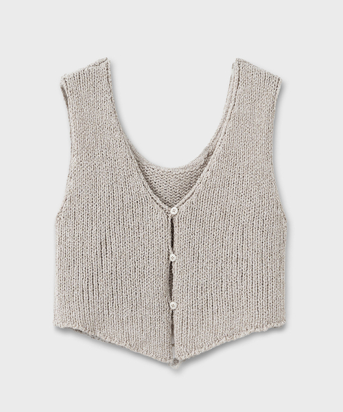 NOIRER FOR WOMAN(ノイアーフォーウーマン)の「ツーフェイスボタンベストニット(サンドベージュ)(ニット/セーター・レディース・その他・FREE)」の3枚目の写真