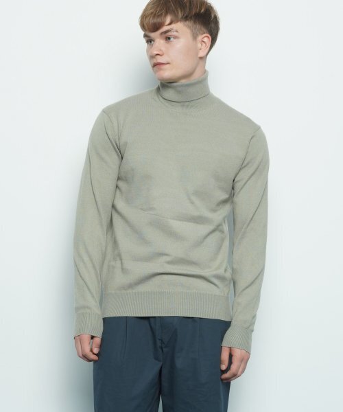 THE-ABON(エイボン)の「M613 cash polar knit olive(ニット/セーター・メンズ・その他・M/L)」の1枚目の写真