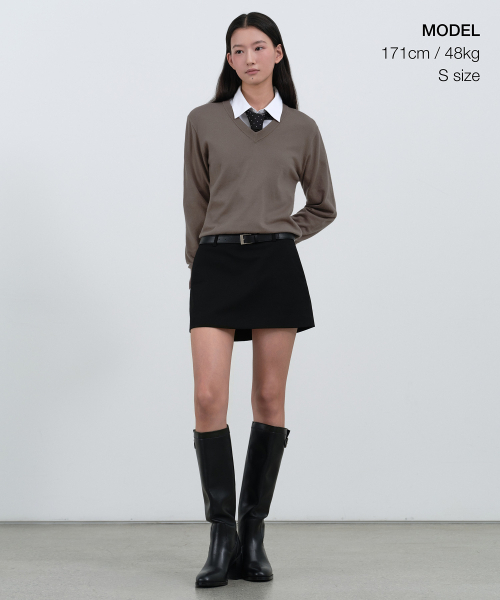 MUSINSA STANDARD WOMAN（ムシンサスタンダードウーマン）の「ウィメンズエッセンシャルVネックニット[トープ]（ニット/セーター・レディース・その他・X-SMALL/SMALL/MEDIUM/LARGE）」の2枚目の写真