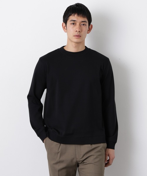 NANO universe（ナノユニバース）の「「FORMAL JERSEY」モックネックカットソー長袖（Tシャツ/カットソー・メンズ・ホワイト/グリーン系その他4/ブラック・M/S/L）」の3枚目の写真