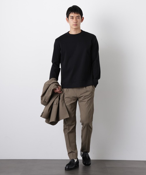 NANO universe（ナノユニバース）の「「FORMAL JERSEY」モックネックカットソー長袖（Tシャツ/カットソー・メンズ・ホワイト/グリーン系その他4/ブラック・M/S/L）」の21枚目の写真