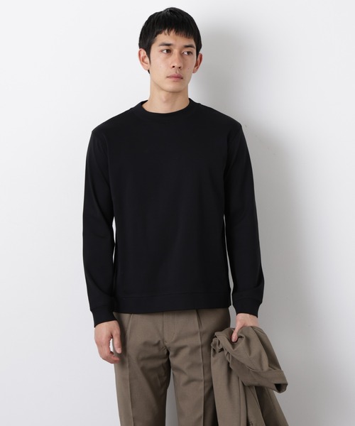 NANO universe（ナノユニバース）の「「FORMAL JERSEY」モックネックカットソー長袖（Tシャツ/カットソー・メンズ・ホワイト/グリーン系その他4/ブラック・M/S/L）」の18枚目の写真