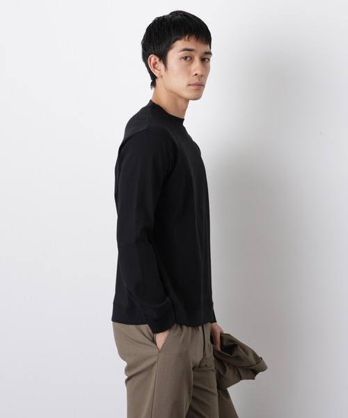 NANO universe（ナノユニバース）の「「FORMAL JERSEY」モックネックカットソー長袖（Tシャツ/カットソー・メンズ・ホワイト/グリーン系その他4/ブラック・M/S/L）」の19枚目の写真