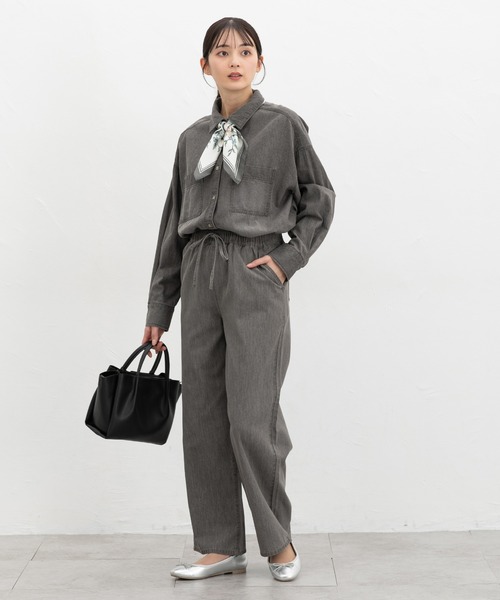 Honeys（ハニーズ）の「デニムイージーパンツ（股下６６ｃｍ）（デニムパンツ・レディース・ライトグレー/インディゴブルー/グレー/ブラック・S/M/LL/L）」の8枚目の写真