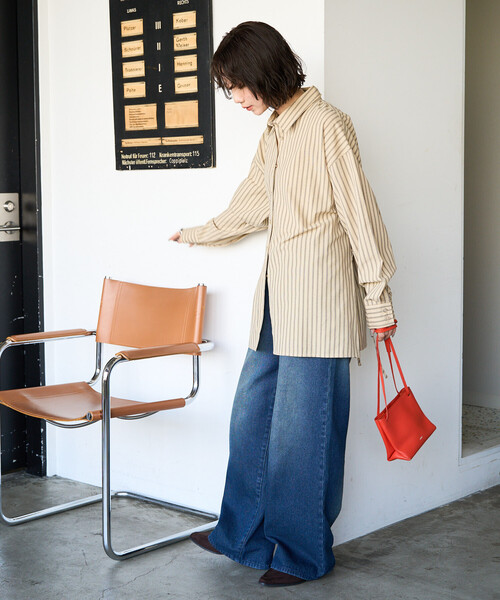 FREAK'S STORE（フリークスストア）の「限定展開　ストライプ バック レースアップ シャツ（シャツ/ブラウス・レディース・ブラック/ベージュ/ブラウン・ﾌﾘ-）」の12枚目の写真