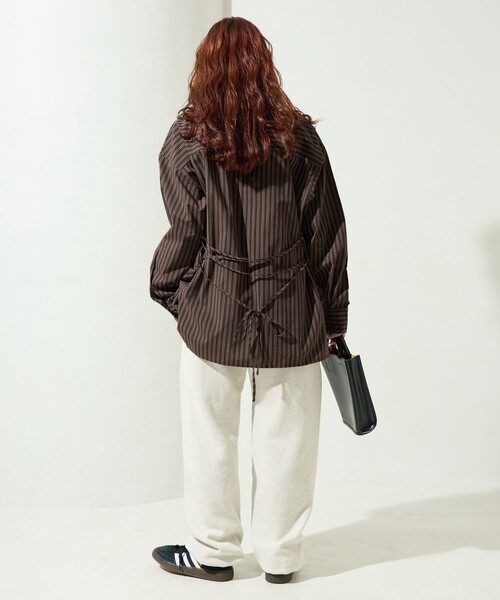 FREAK'S STORE（フリークスストア）の「限定展開　ストライプ バック レースアップ シャツ（シャツ/ブラウス・レディース・ブラック/ベージュ/ブラウン・ﾌﾘ-）」の17枚目の写真