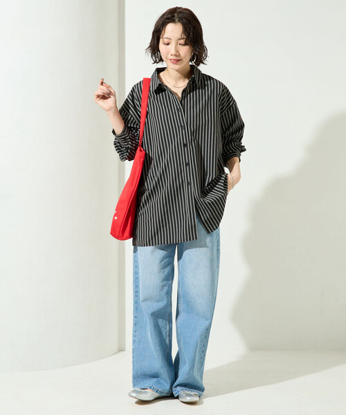 FREAK'S STORE（フリークスストア）の「限定展開　ストライプ バック レースアップ シャツ（シャツ/ブラウス・レディース・ブラック/ベージュ/ブラウン・ﾌﾘ-）」の22枚目の写真