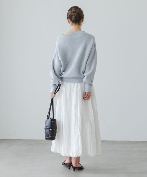 Noble（ノーブル）の「《WEB限定カラー・追加》ドライミックスモールニットプルオーバー（ニット/セーター・レディース・ベージュ/ライトグレー/ホワイト/サックスブルー/ベージュ系その他・FREE）」の10枚目の写真