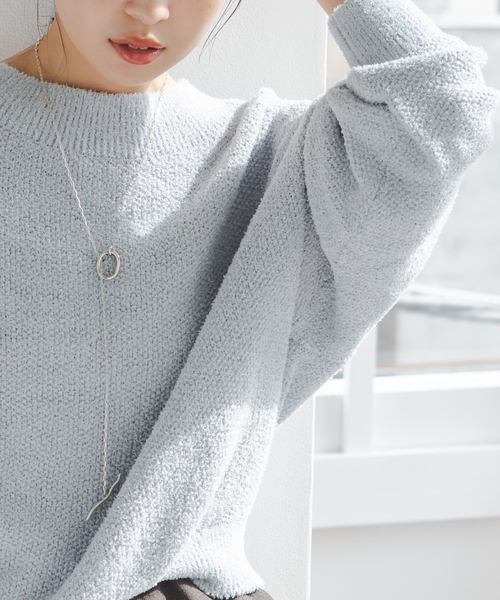 Noble（ノーブル）の「《WEB限定カラー・追加》ドライミックスモールニットプルオーバー（ニット/セーター・レディース・ベージュ/ライトグレー/ホワイト/サックスブルー/ベージュ系その他・FREE）」の12枚目の写真