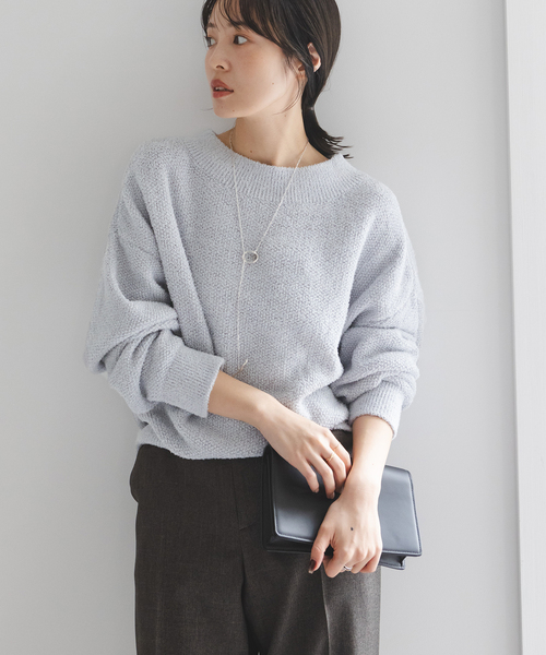 Noble（ノーブル）の「《WEB限定カラー・追加》ドライミックスモールニットプルオーバー（ニット/セーター・レディース・ベージュ/ライトグレー/ホワイト/サックスブルー/ベージュ系その他・FREE）」の13枚目の写真