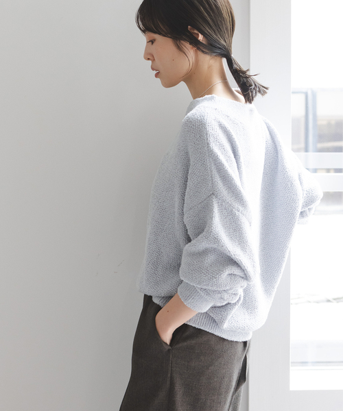 Noble（ノーブル）の「《WEB限定カラー・追加》ドライミックスモールニットプルオーバー（ニット/セーター・レディース・ベージュ/ライトグレー/ホワイト/サックスブルー/ベージュ系その他・FREE）」の14枚目の写真