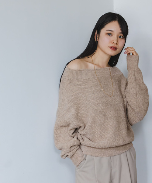 Noble（ノーブル）の「《WEB限定カラー・追加》ドライミックスモールニットプルオーバー（ニット/セーター・レディース・ベージュ/ライトグレー/ホワイト/サックスブルー/ベージュ系その他・FREE）」の16枚目の写真