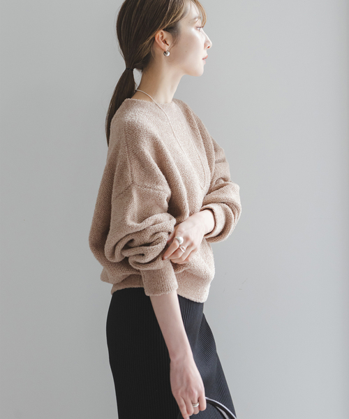 Noble（ノーブル）の「《WEB限定カラー・追加》ドライミックスモールニットプルオーバー（ニット/セーター・レディース・ベージュ/ライトグレー/ホワイト/サックスブルー/ベージュ系その他・FREE）」の22枚目の写真