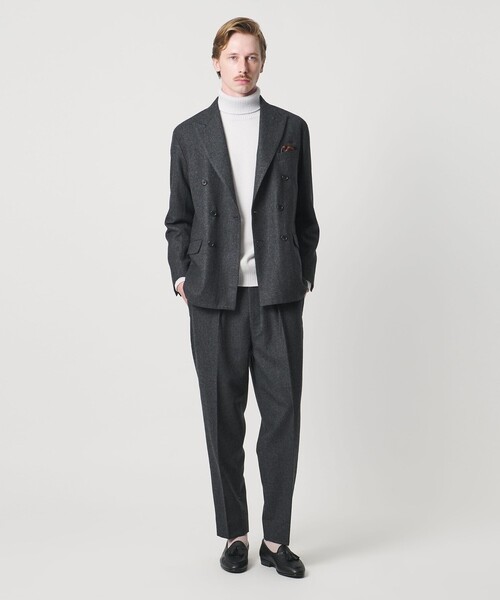 SOVEREIGN（ソブリン）の「＜SOVEREIGN＞ ハウンドトゥース 1プリーツ スラックス RELAX MODEL（スラックス・メンズ・ダークグレー・L）」の2枚目の写真