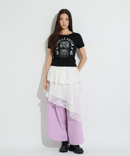 ANNA SUI NYC（アナ スイ エヌ ワイ シー）の「アシメレーススカート（スカート・レディース・ホワイト/ラベンダー/ブラック・FREE）」の11枚目の写真