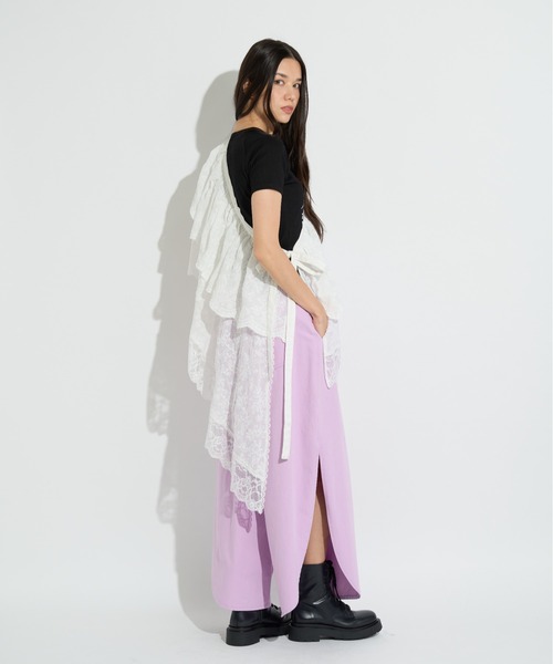 ANNA SUI NYC（アナ スイ エヌ ワイ シー）の「アシメレーススカート（スカート・レディース・ホワイト/ラベンダー/ブラック・FREE）」の13枚目の写真