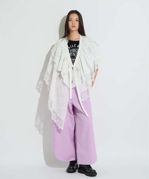 ANNA SUI NYC（アナ スイ エヌ ワイ シー）の「アシメレーススカート（スカート・レディース・ホワイト/ラベンダー/ブラック・FREE）」の14枚目の写真