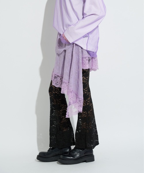 ANNA SUI NYC（アナ スイ エヌ ワイ シー）の「アシメレーススカート（スカート・レディース・ホワイト/ラベンダー/ブラック・FREE）」の9枚目の写真