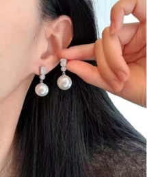 ALWAYS GOOD TIME（オルウェイズグッドタイム）の「パール×ビジュー ドロップイヤリング／ノンホール（イヤリング）」