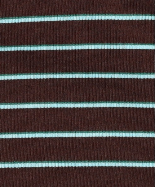 Right-on（ライトオン）の「【HONEYSUCKLE ROSE】マルチボーダーロングTシャツ (トレンドデザイン / リラックスフィット / 通気性抜群 / カジュアルシック)（その他トップス・レディース・ライトベージュ/ダークグリーン/ブラウン・M/L）」の22枚目の写真