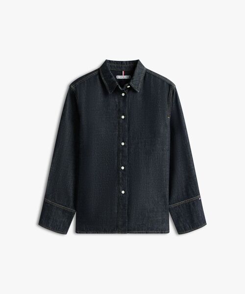 TOMMY HILFIGER(トミーヒルフィガー)の「ピュアデニムロングスリーブリラックスシャツ(シャツ/ブラウス・レディース・インディゴブルー・32inch/34inch/36inch)」の5枚目の写真
