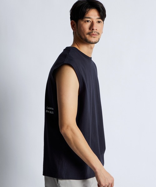 LANVIN en Bleu(ランバンオンブルー)の「8オンス ノースリーブ Tシャツ(Tシャツ/カットソー・メンズ・オフホワイト/ブルーグレー/ブラック/ネイビー・52/50/48/46)」の6枚目の写真