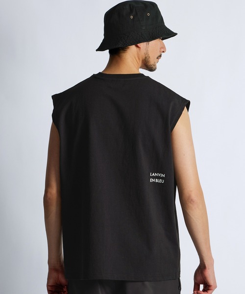 LANVIN en Bleu(ランバンオンブルー)の「8オンス ノースリーブ Tシャツ(Tシャツ/カットソー・メンズ・オフホワイト/ブルーグレー/ブラック/ネイビー・52/50/48/46)」の7枚目の写真