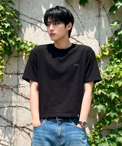 GHOST REPUBLIC(ゴーストリパブリック)の「CPダブル生地エッセンシャルオーバーサイズクロップ半袖Tシャツ4カラーGT-379(Tシャツ/カットソー・メンズ・ホワイト/グレー/ブラック/チャコール・MEDIUM/LARGE/X-LARGE)」の5枚目の写真