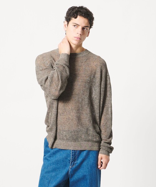 LOEFF(ロエフ)の「<LOEFF>ピンポンツリースポンジ メッシュ プルオーバー UNISEX(ニット/セーター・レディース・モカ/ネイビー・0/1/2)」の2枚目の写真