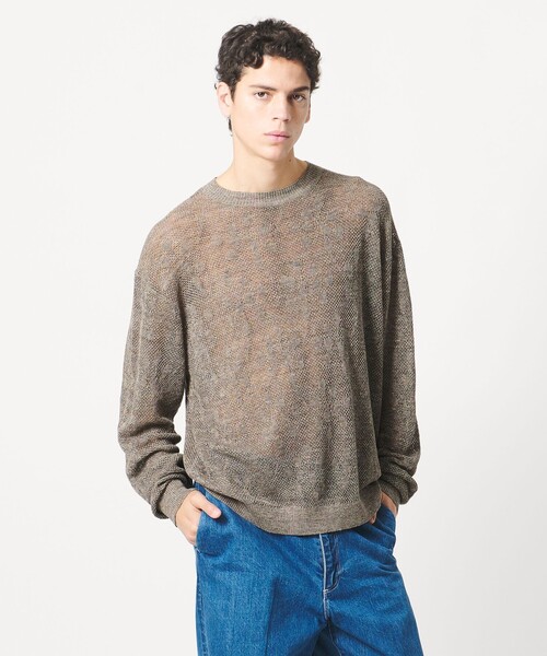 LOEFF(ロエフ)の「<LOEFF>ピンポンツリースポンジ メッシュ プルオーバー UNISEX(ニット/セーター・レディース・モカ/ネイビー・0/1/2)」の6枚目の写真